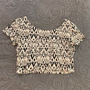 Black and White Patterned Crop Top